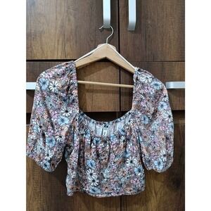 Sybilla Medium Floral Top - Blue & Pink - Excellent!